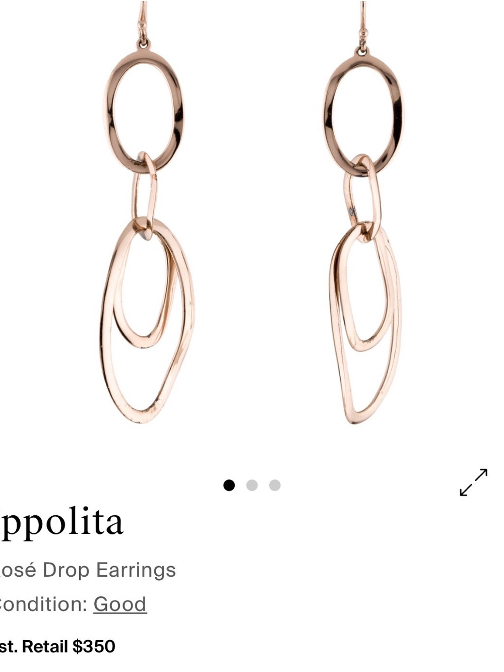 Ippolita Rose Gold Linked Oval Drop Earrings